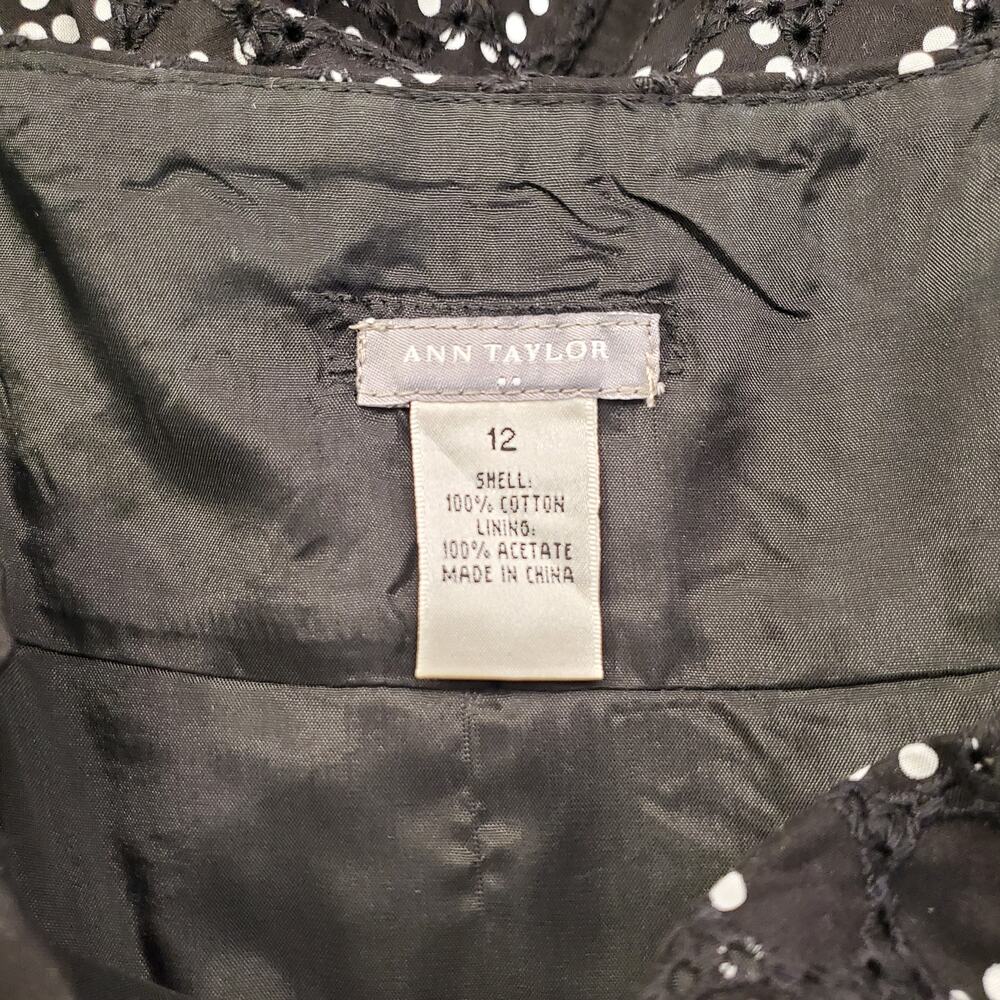Vintage Womens Suit Ann Taylor Size 12 Womens Black White Piping Y2k 90s - Picture 4 of 9
